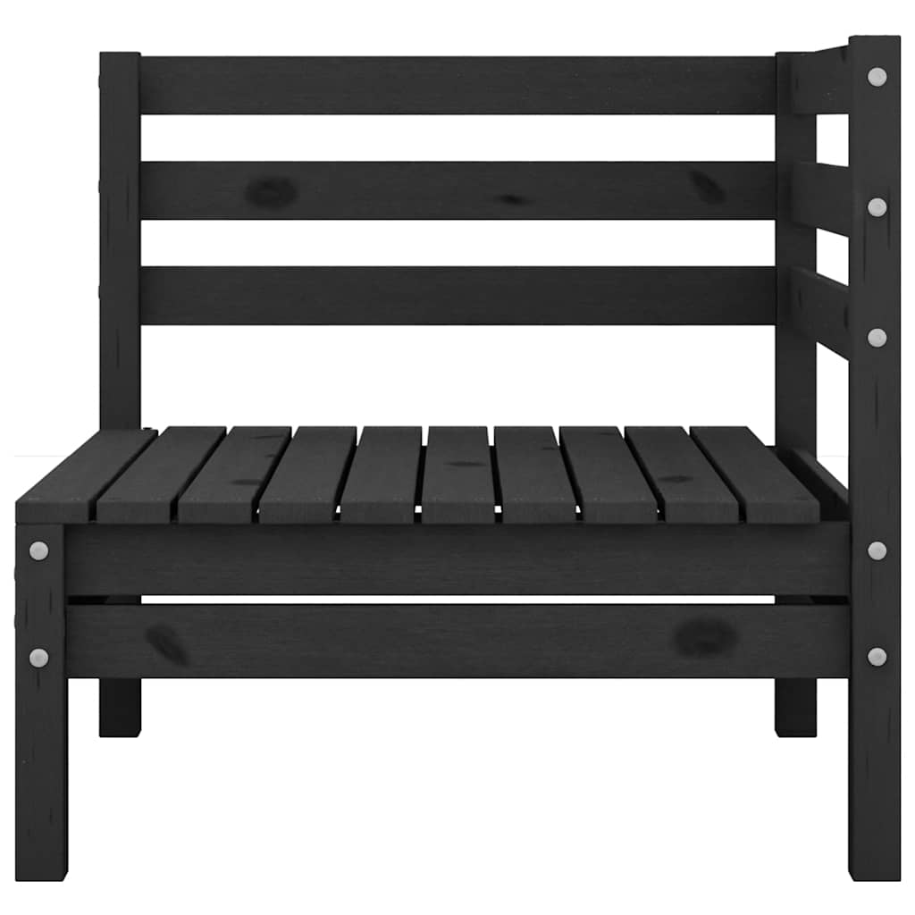 Hjørnemodul Til Havesofa Massivt Fyrretræ Sort