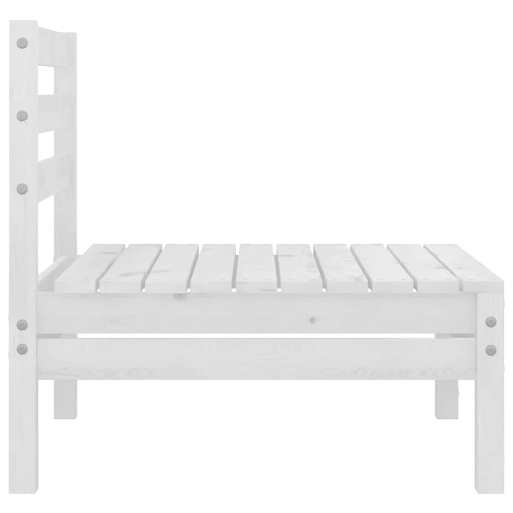 Midtermodul Til Havesofa Massivt Fyrretræ Hvid