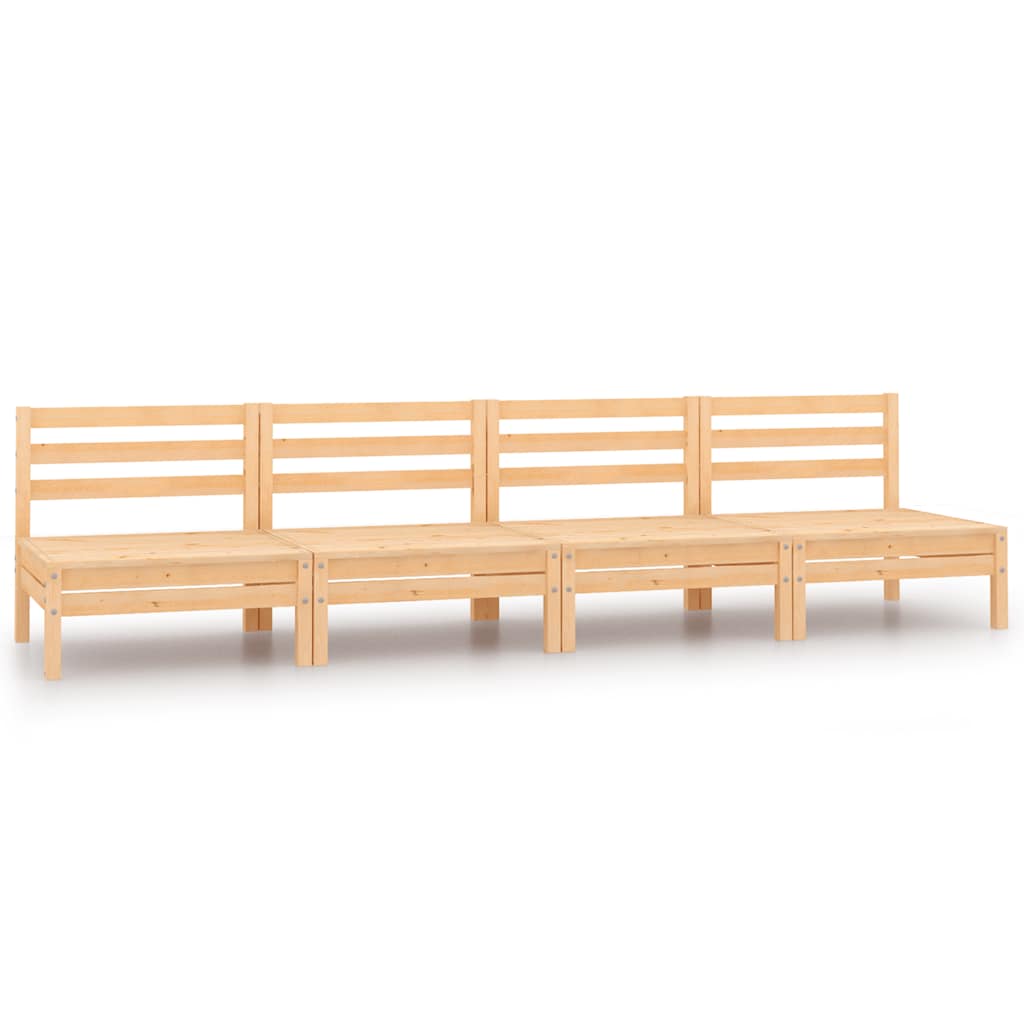 Midtermoduler Til Havesofa 4 Stk. Massivt Fyrretræ