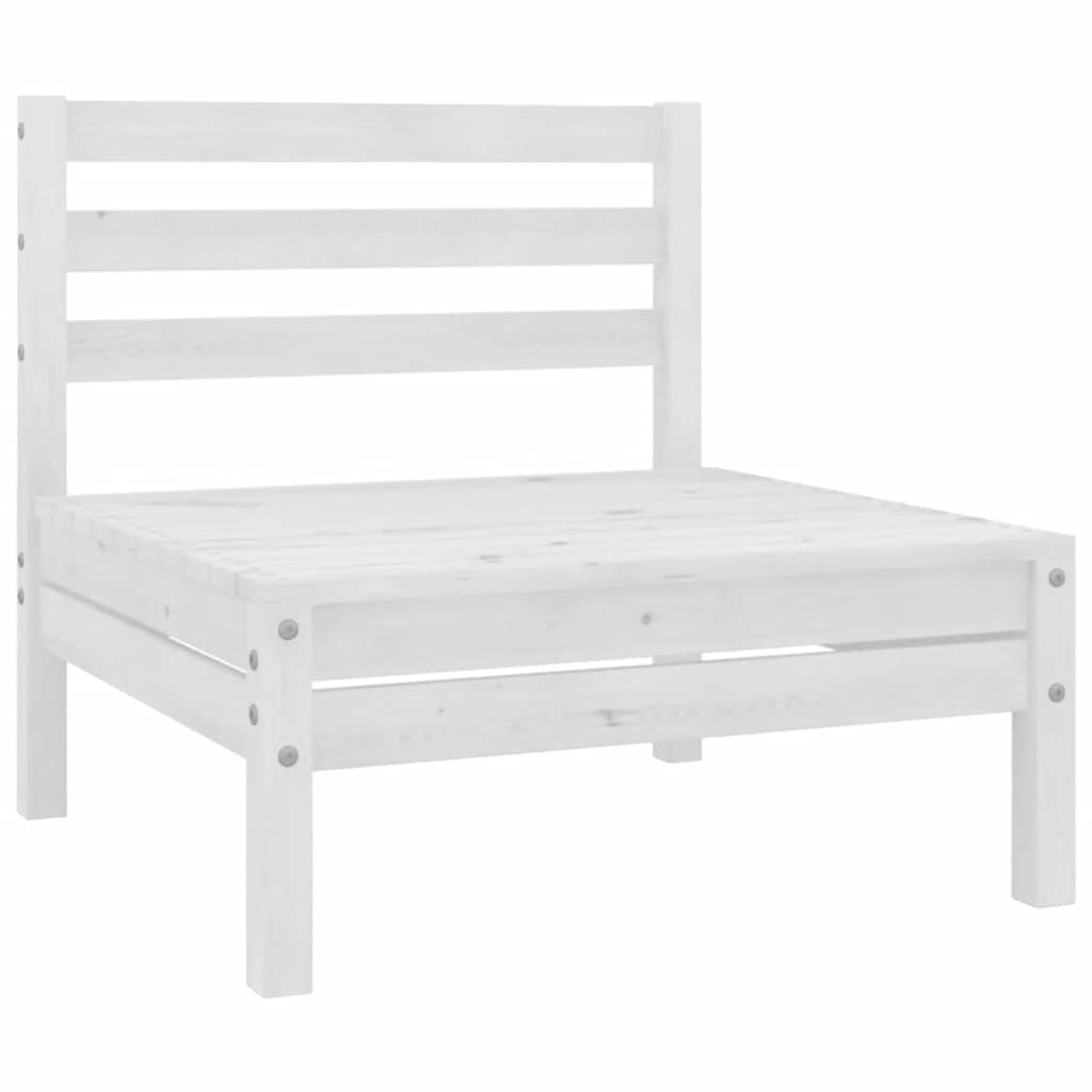 Midterdele Til Havesofa 4 Stk. Massivt Fyrretræ Hvid