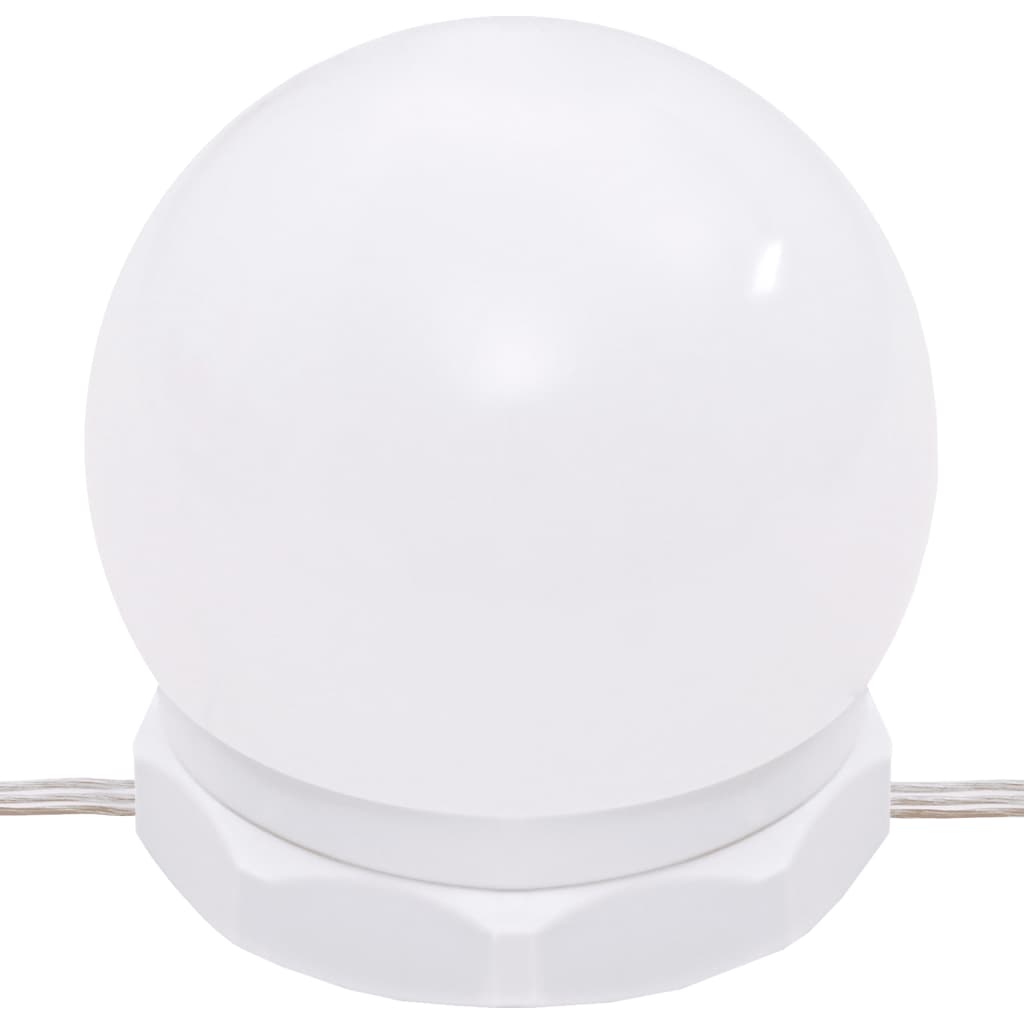 Makeupbord Med LED-lys Og 2 Skabe Konstrueret Træ - Billede 12