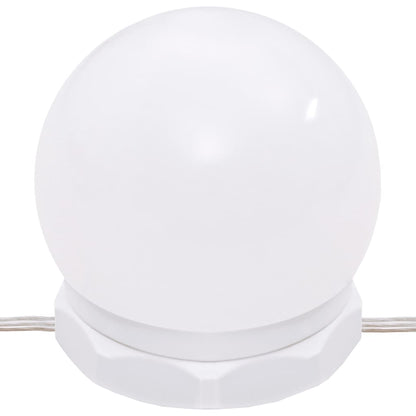 Makeupbord Med LED-lys Og 2 Skabe Konstrueret Træ - Billede 12
