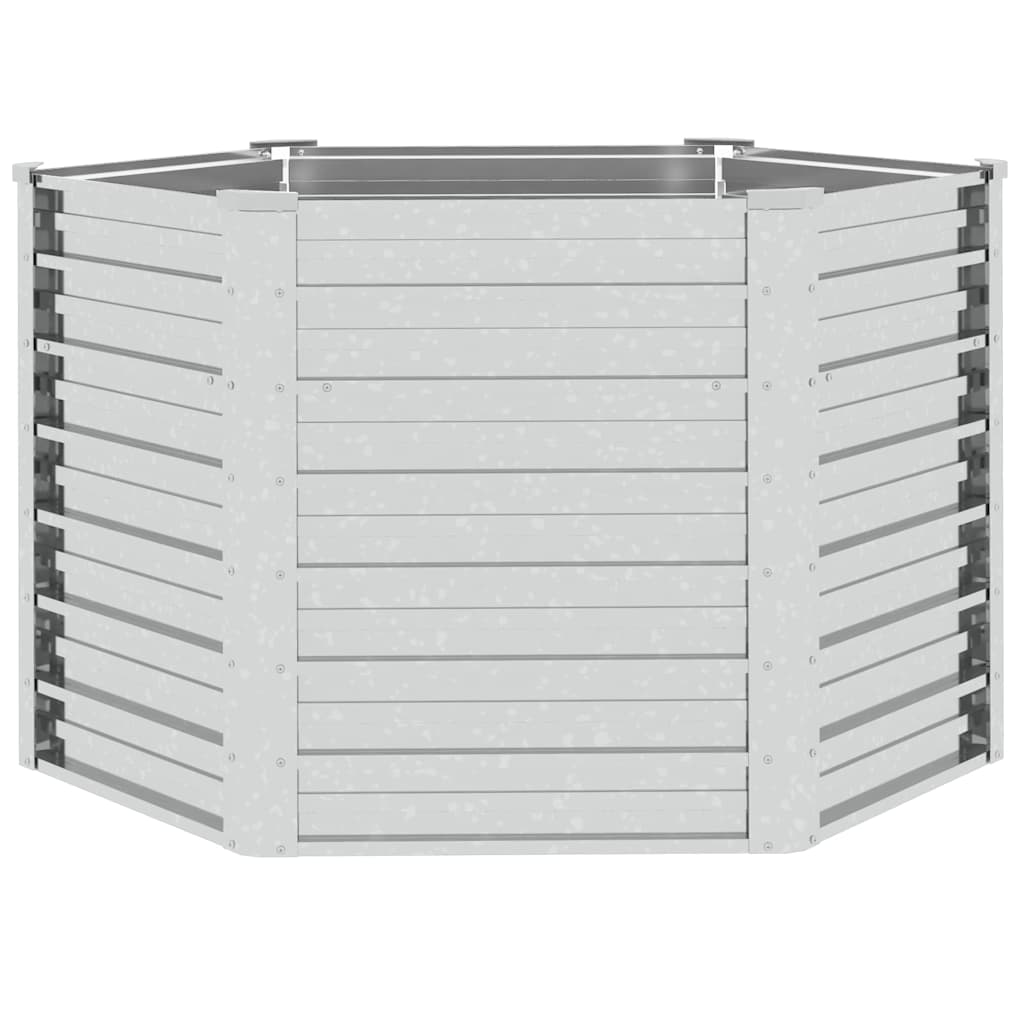 Højbed 129x77 Cm Galvaniseret Stål Sølvfarvet - Billede 3