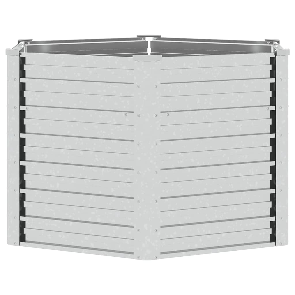 Højbed 129x77 Cm Galvaniseret Stål Sølvfarvet - Billede 5