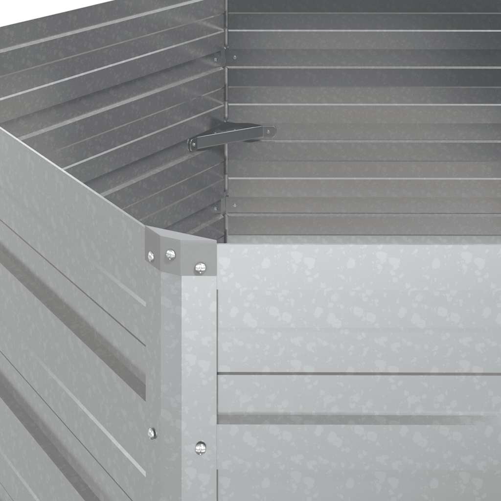 Højbed 129x77 Cm Galvaniseret Stål Sølvfarvet - Billede 8