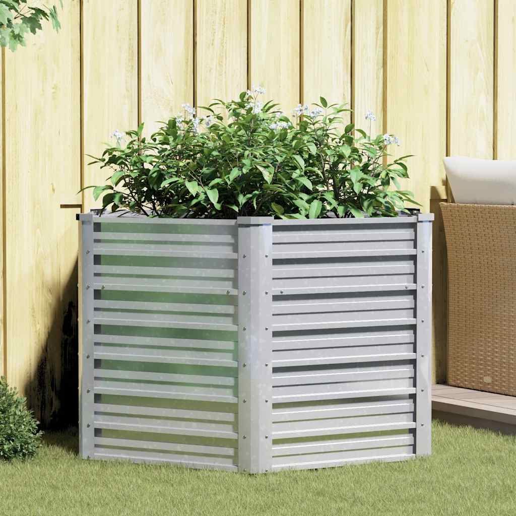 Højbed 129x77 Cm Galvaniseret Stål Sølvfarvet - Hovedbillede