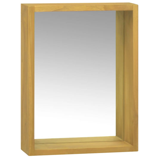 Spejlskab 30X10X40 Cm Massivt Teaktræ Grå