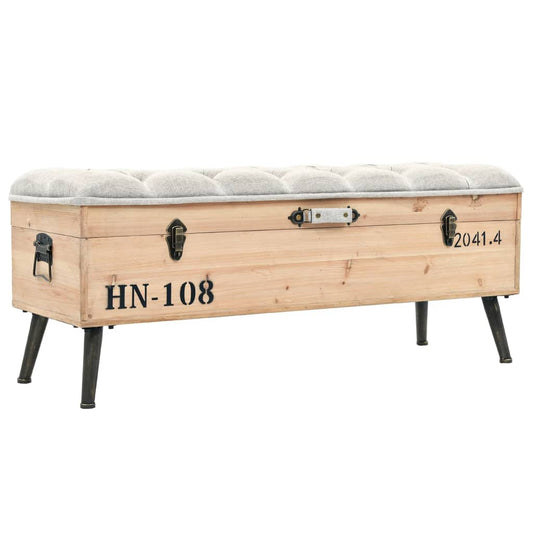 Opbevaringsbænk 110 Cm Massivt Grantræ