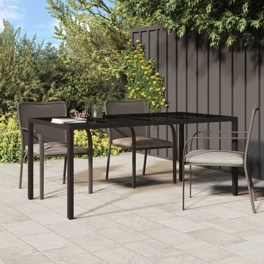 Havebord 190X90X75 Cm Hærdet Glas Og Polyrattan