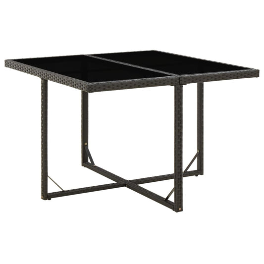 Havebord 109X107X74 Cm Polyrattan Og Glas