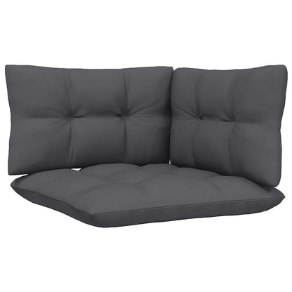 2-Personers Havesofa Med Hvide Hynder Massivt Fyrretræ