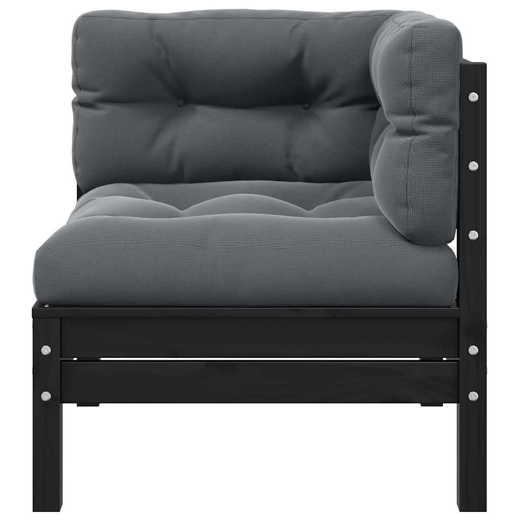 2-Personers Havesofa Med Grå Hynder Massivt Fyrretræ