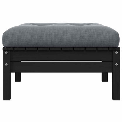 2-Personers Havesofa Med Hynder Massivt Fyrretræ Sort