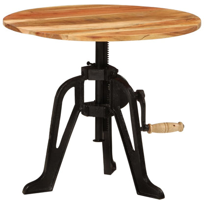 Sidebord 60 X (42-63) Cm Massivt Træ Og Støbejern