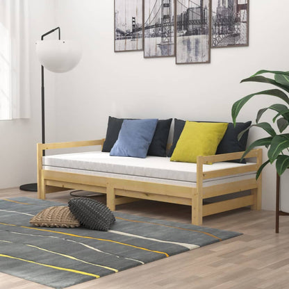 Daybed Med Udtræk 2x(90x200) Cm Massivt Fyrretræ - Billede 3