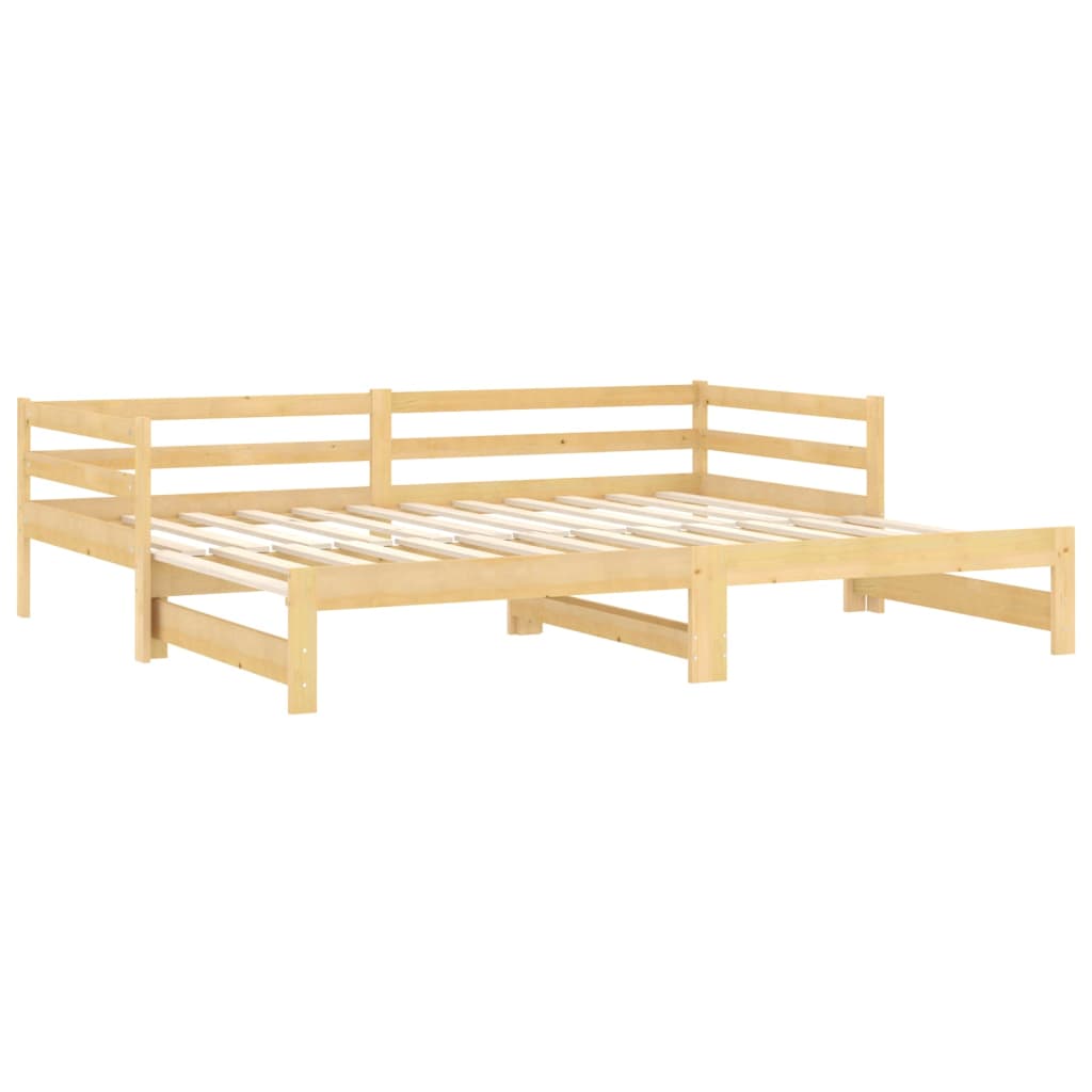 Daybed Med Udtræk 2x(90x200) Cm Massivt Fyrretræ - Billede 4