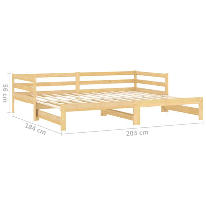 Daybed Med Udtræk 2x(90x200) Cm Massivt Fyrretræ - Billede 10