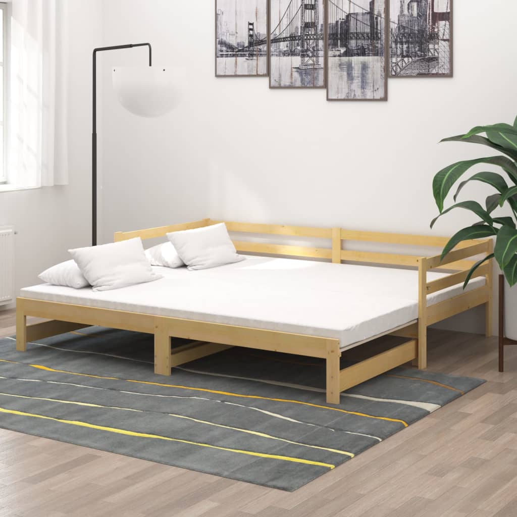 Daybed Med Udtræk 2x(90x200) Cm Massivt Fyrretræ - Hovedbillede