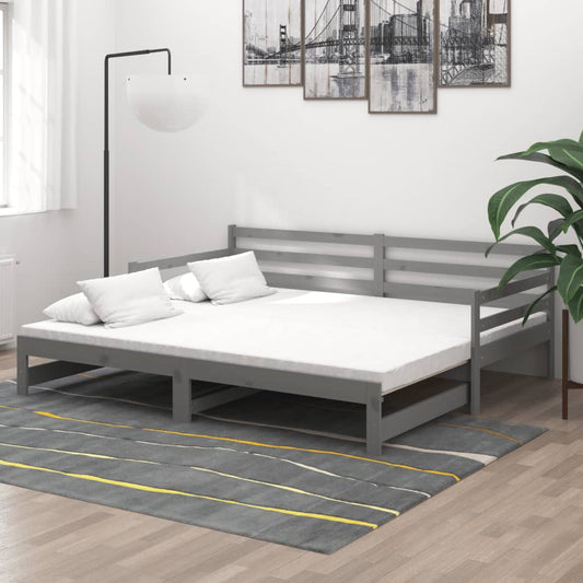 Daybed Med Udtræk 2X(90X200) Cm Massivt Fyrretræ