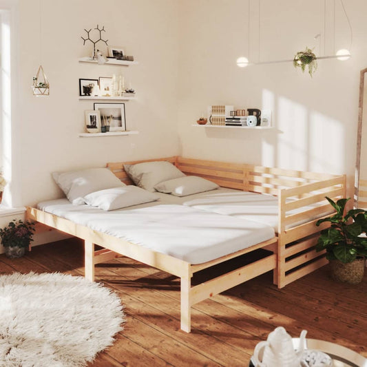 Daybed Med Udtræk 2X(90X200) Cm Massivt Fyrretræ