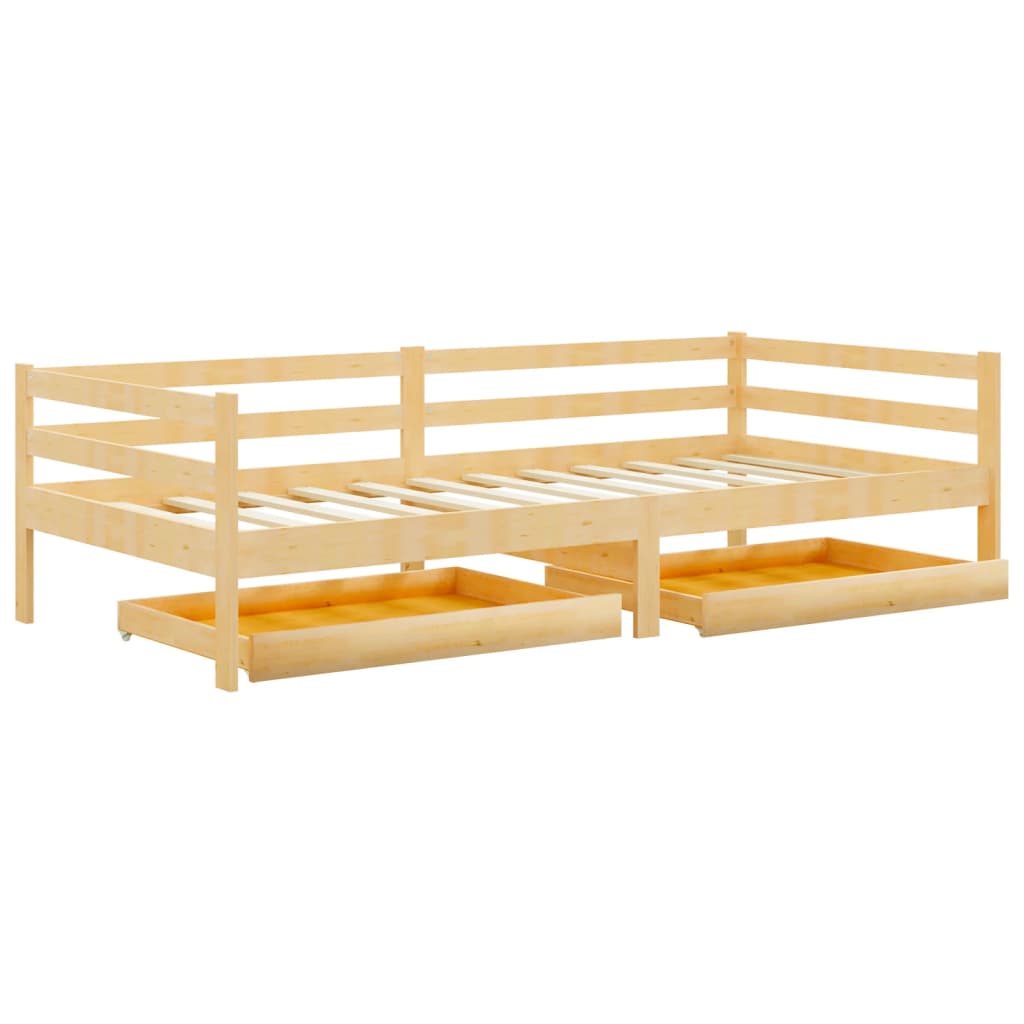 Daybed Med Skuffer 90X200 Cm Massivt Fyrretræ
