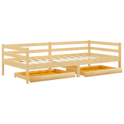 Daybed Med Skuffer 90X200 Cm Massivt Fyrretræ