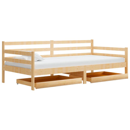 Daybed Med Skuffer 90X200 Cm Massivt Fyrretræ