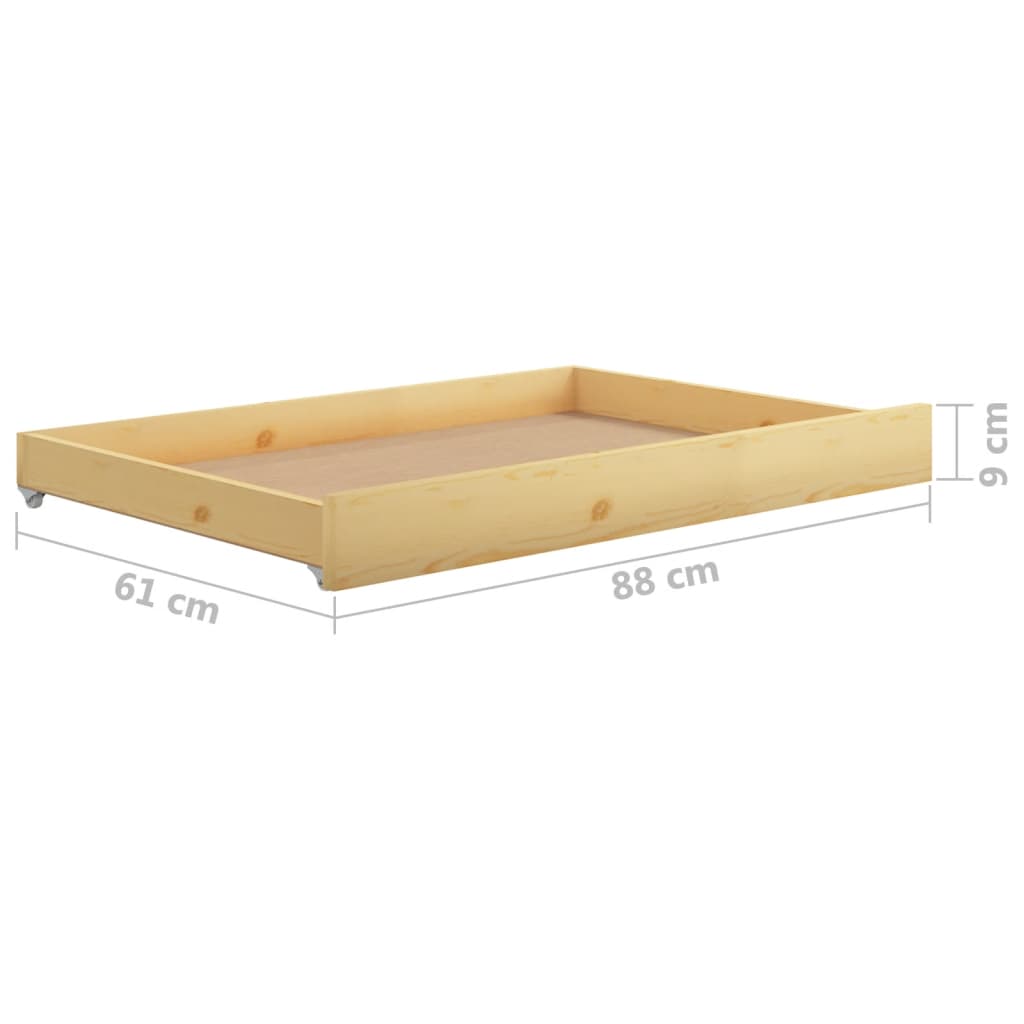 Daybed med Skuffer 90x200 Cm Massivt Fyrretræ - billede 6