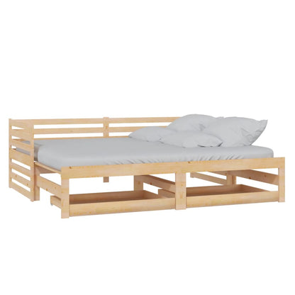 Daybed Med Udtræk 2X(90X200) Cm Massivt Fyrretræ