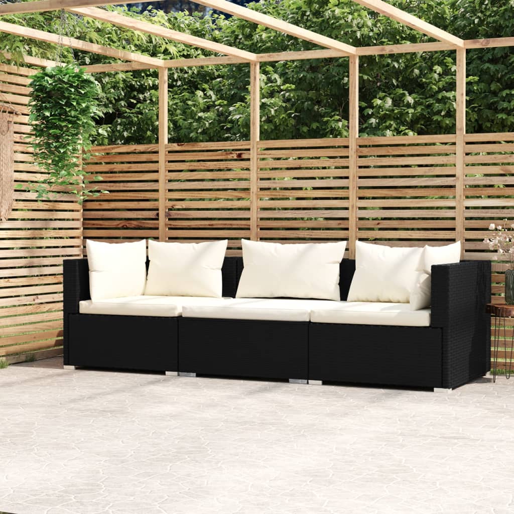 3-personers Sofa Med Hynder Polyrattan - Variant 317489