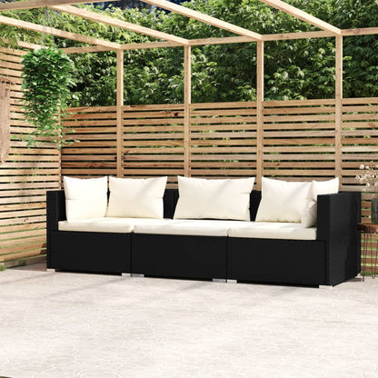 3-personers Sofa Med Hynder Polyrattan - Variant 317489