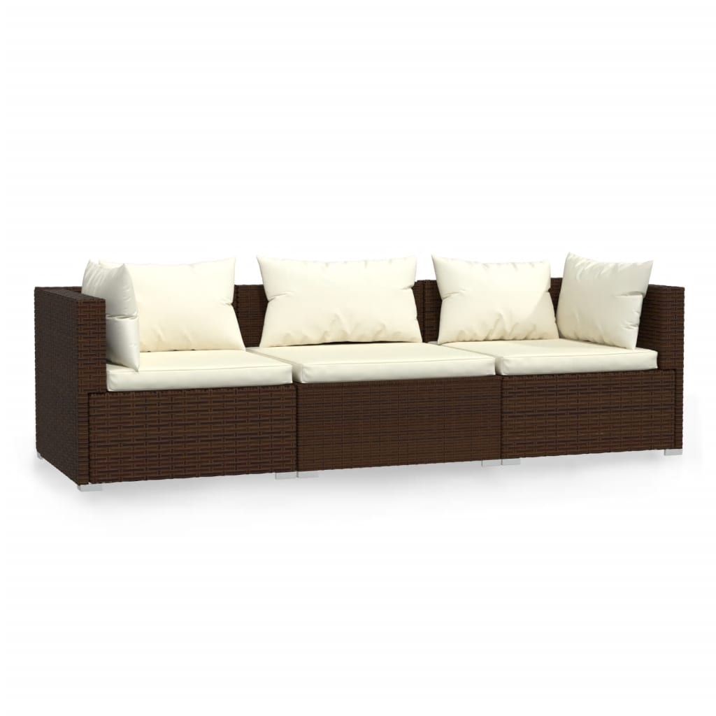 3-personers Sofa Med Hynder Polyrattan - Billede 2