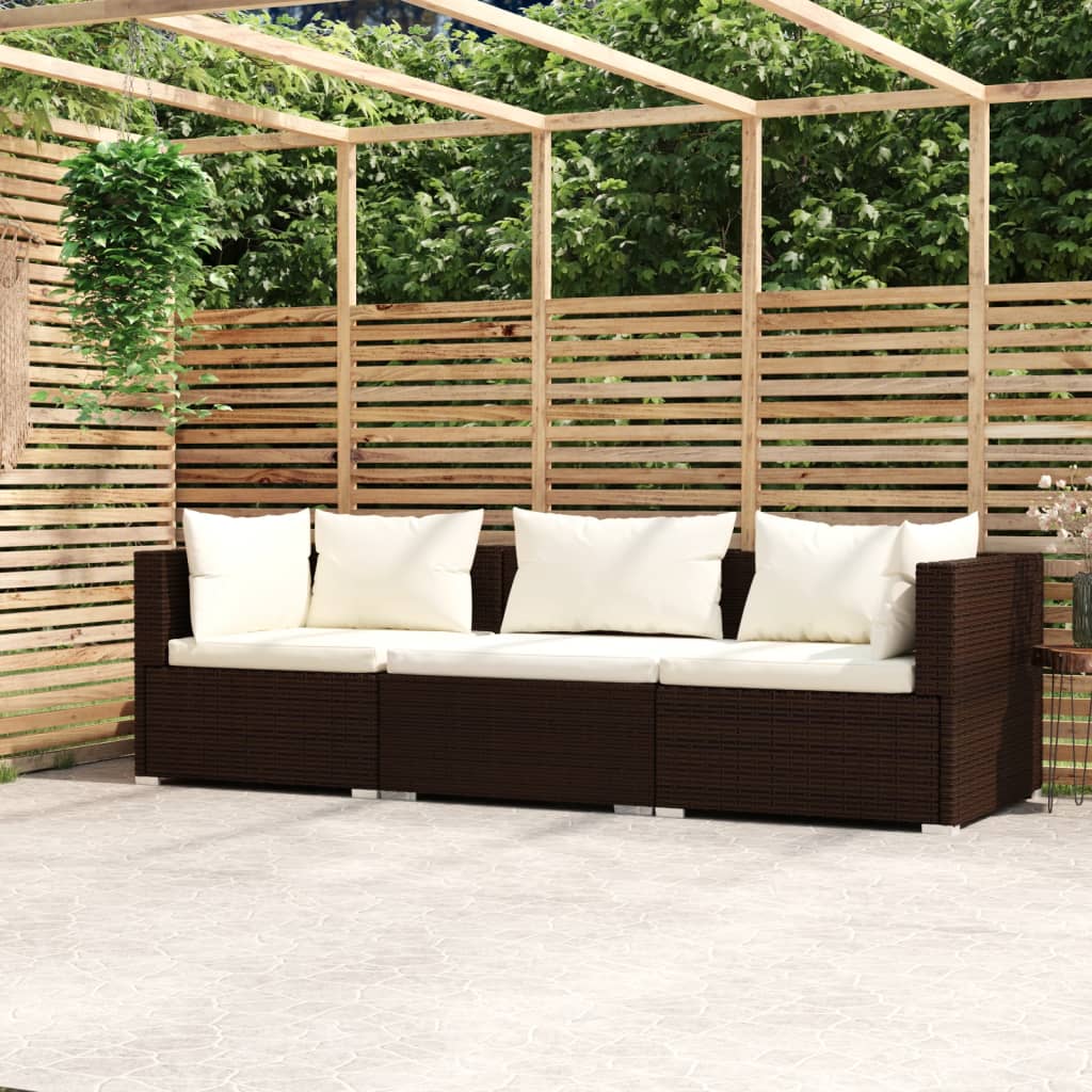 3-personers Sofa Med Hynder Polyrattan - Hovedbillede