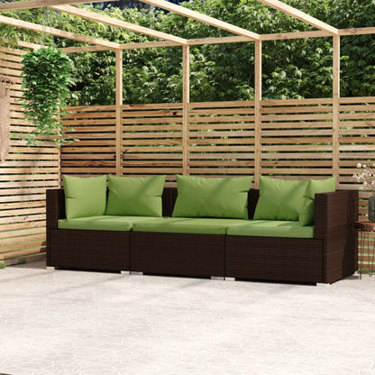 3-personers Sofa Med Hynder Polyrattan - Variant 317555
