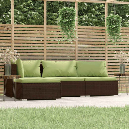 Loungesæt Til Haven 4 Dele Med Hynder Polyrattan - Variant 317556