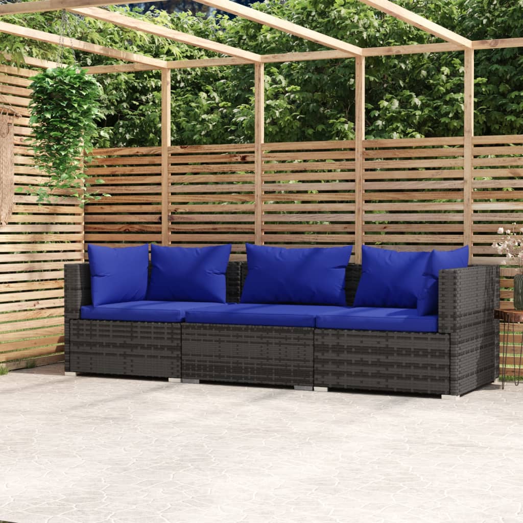 3-personers Sofa Med Hynder Polyrattan - Variant 317566