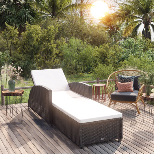 Liggestol Med Cremefarvet Hynde Polyrattan