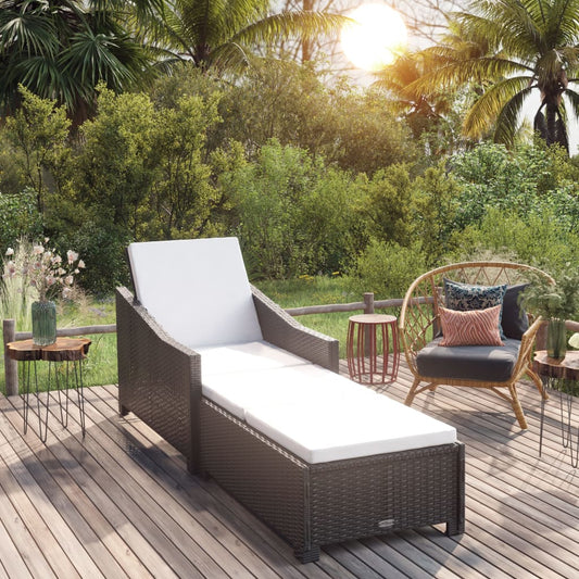 Liggestol Med Cremefarvet Hynde Polyrattan