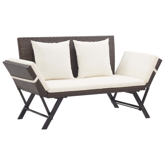 Havebænk Med Hynder 176 Cm Polyrattan