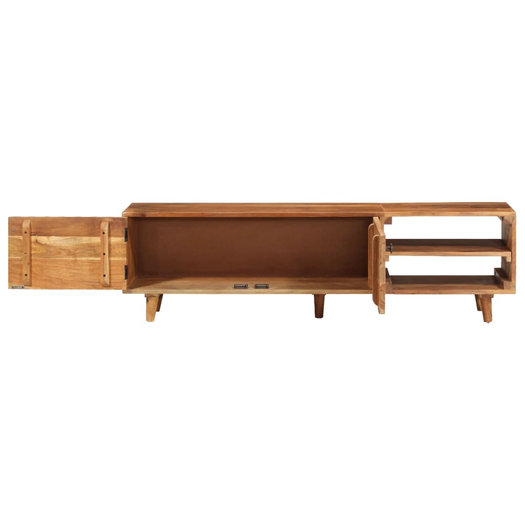 Tv-bord 140x30x40 Cm Massivt Akacietræ Med Honningfinish - Billede 4