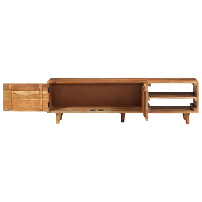 Tv-bord 140x30x40 Cm Massivt Akacietræ Med Honningfinish - Billede 4