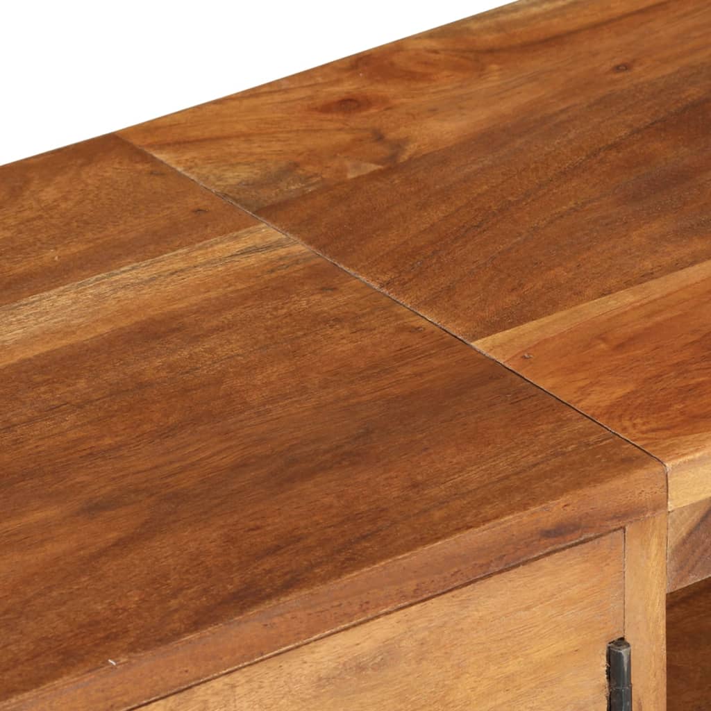 Tv-bord 140x30x40 Cm Massivt Akacietræ Med Honningfinish - Billede 9