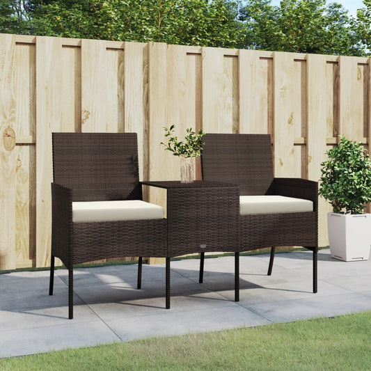 2-Personers Havestol Med Tebord Polyrattan