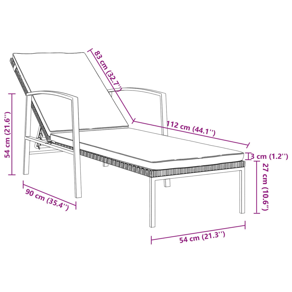 Liggestol Med Hynde Polyrattan