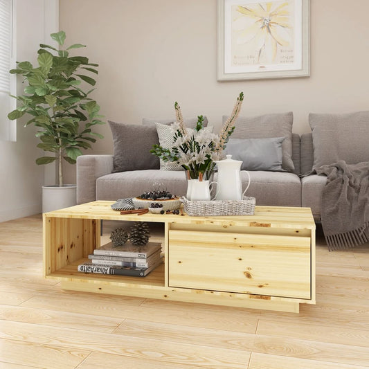 Sofabord 110X50X33,5 Cm Massivt Fyrretræ Sort Højglans