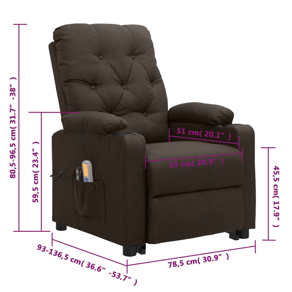 Massagestol Med Løftefunktion Stof