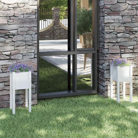 Plantekasser 2 Stk. 31X31X70 Cm Massivt Fyrretræ