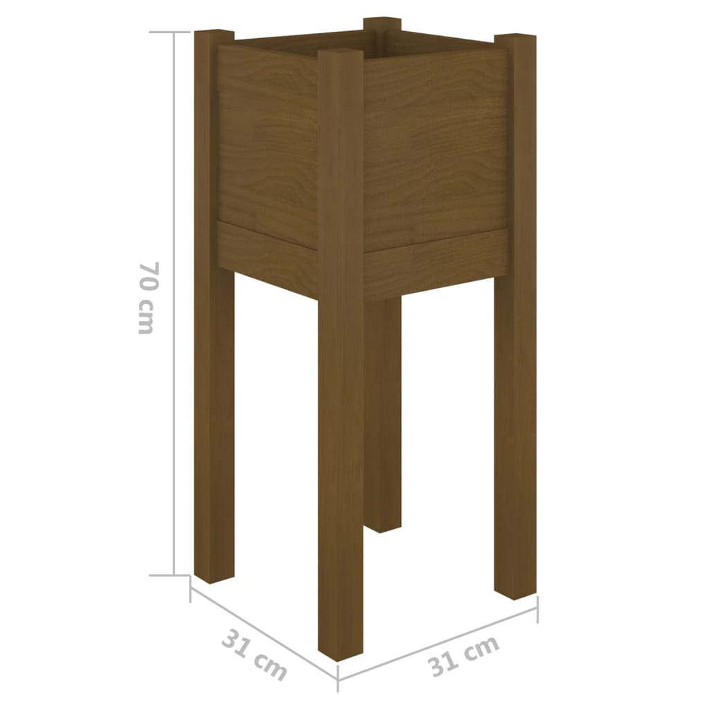 Plantekasser 31x31x70 Cm Massivt Fyrretræ - Billede 7