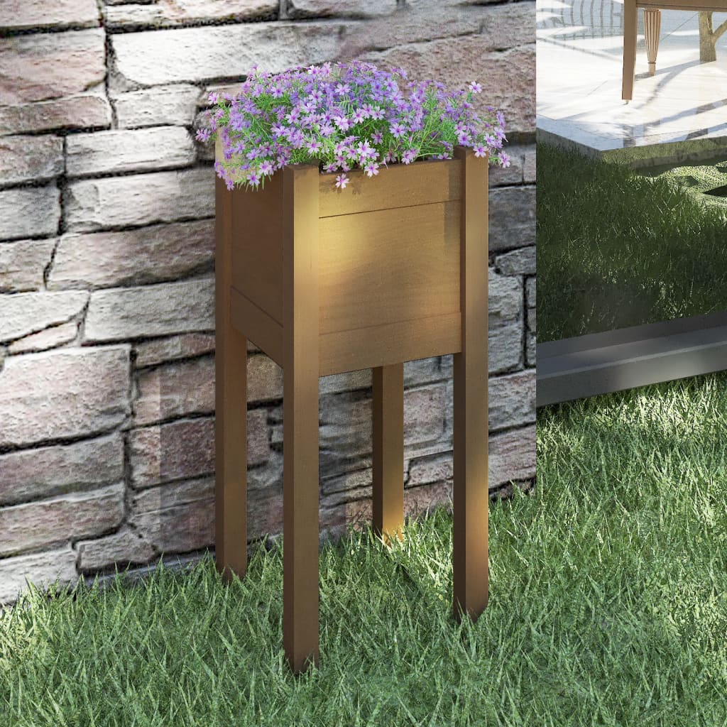 Plantekasser 31x31x70 Cm Massivt Fyrretræ - Hovedbillede