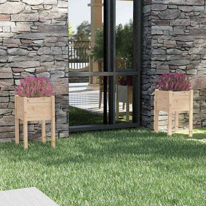 Plantekasser 40x40x70 Cm Massivt Fyrretræ - Variant 810790
